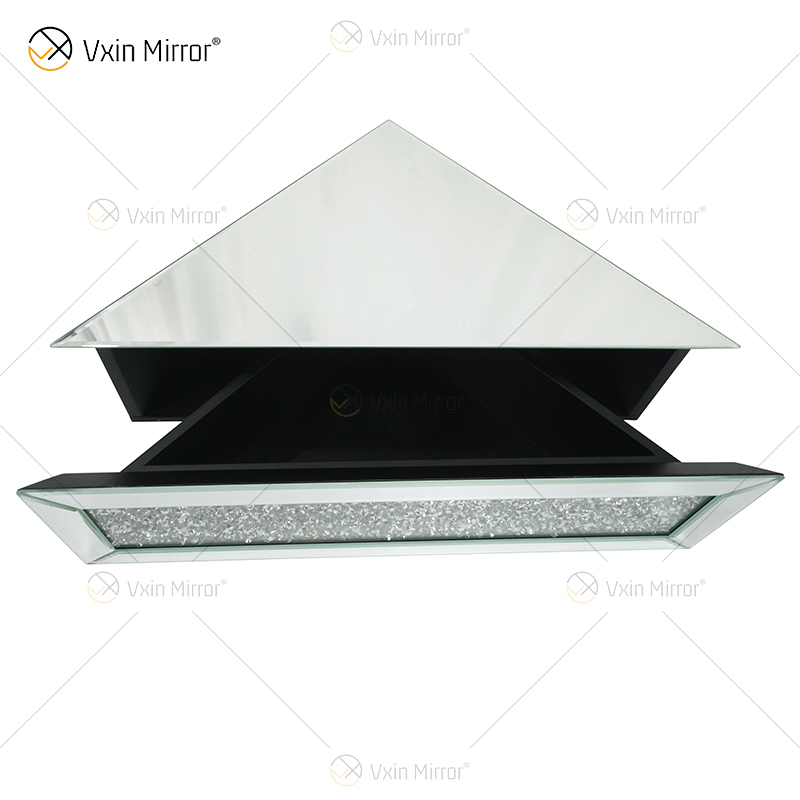 Vxin Factory Supply WXF-153 Prata Decoração de Parede Prata Diamante Esmagado Prateleira de Parede Retangular
