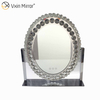 Oval decorativo diamante cristal dimerizável toque Hollywood tampo de mesa espelho de maquilhagem WXDL-175