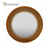 Espelho de parede de vidro marrom com decoração veneziana WXM-1112 em forma de pagode