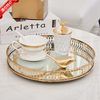 Venda imperdível espelho Vxin WXT-202203 decoração moderna moldura de metal dourado bandeja de espelho bandeja espelhada tamanho 6