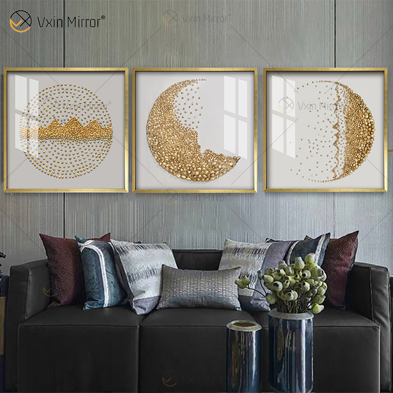 Design especial Vxin WXPA-016 Metal Wall Art Decor Decoração de Casa Luxo Sala de Estar Emoldurado Impressão em Tela para Casa Conjunto para Venda