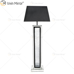 Moldura Preta WXFL-056 Sala de Estar Elegante Prata Moderno Cristal 3D Espelhado Lâmpada Espelho Lâmpada Espelho