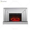 Lareira de espelho de vidro simples WXWF-1100 de venda imperdível com inserção de madeira de simulação interna para sala de estar