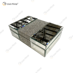 Espelho Vxin WXJB-002 Prata Elegante Vidro Cristal Espelho Caixa de Jóias Espelho Caixa de Lenços