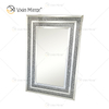 WXM-1776 Decoração de Parede Prata Diamante Esmerilado Espelho Pendurado na Parede