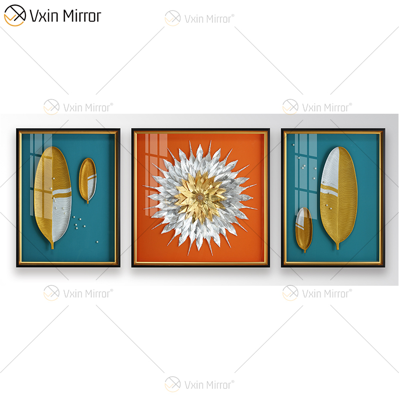 O mais novo Vxin WXPP-39 3D Abstract Wall Art Metal Wall Art Decor Home Decor Luxo Sala de Estar Emoldurada para Casa Conjunto para Venda