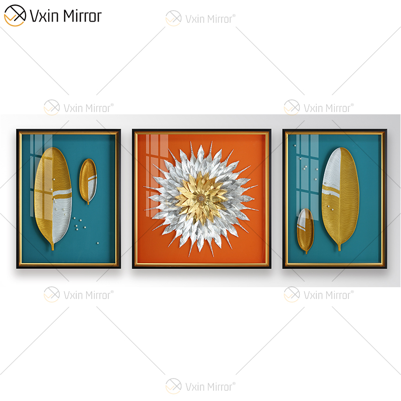 O mais novo Vxin WXPP-39 3D Abstract Wall Art Metal Wall Art Decor Home Decor Luxo Sala de Estar Emoldurada para Casa Conjunto para Venda