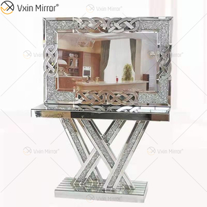 Espelho Vxin Venda imperdível Prata Cristal W Design Mesa Console com Espelho Corredor em Móveis de Sala de Estar