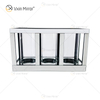 Suporte de vela de vidro espelho prata transparente Meetart com tubo de luz de 3 velas elegante ideal para decoração de casa WXCH-65