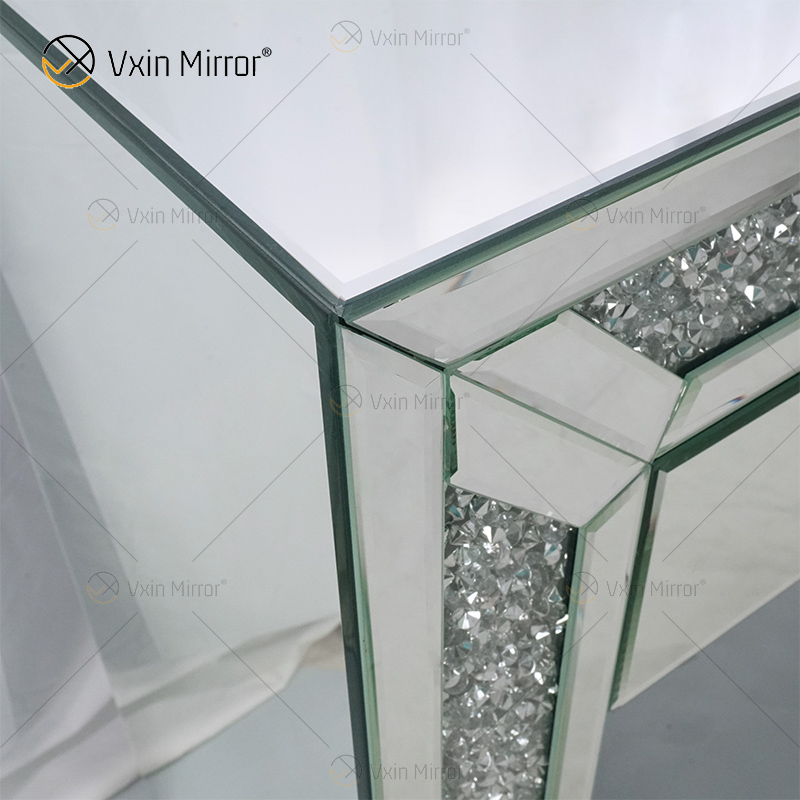 Baú de canto espelhado com 2 gavetas para decoração de casa WXF-720