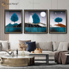 Estilo antigo Vxin WXPA-003 Simplicidade Árvores Pintura Espelho emoldurado Arte de Parede Pena Pendurado Quadro para Sala de Estar à Venda