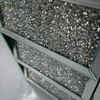 Vxin Espelho WXF-116 Cristal Prata Mesinha de cabeceira chanfrada espelhada com 3 gavetas para quarto