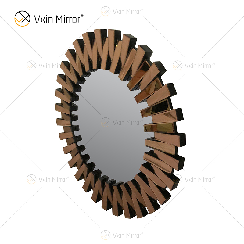 Starburst pequeno/grande prata elegante 3D circular moderno sala de estar quarto espelho de parede WXM-1021