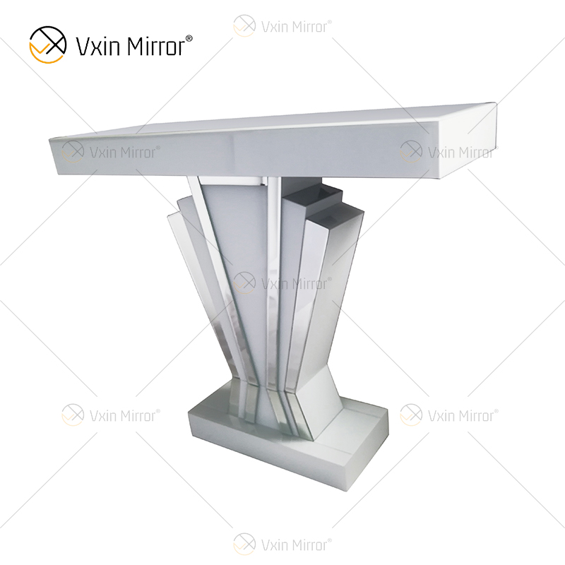 Uma Venda Decoração de Casa WXF-1218 Mesa Console Espelhada Moldura Branca Mais Popular Estilo Europeu Mesa Console Longa Parede Estreita