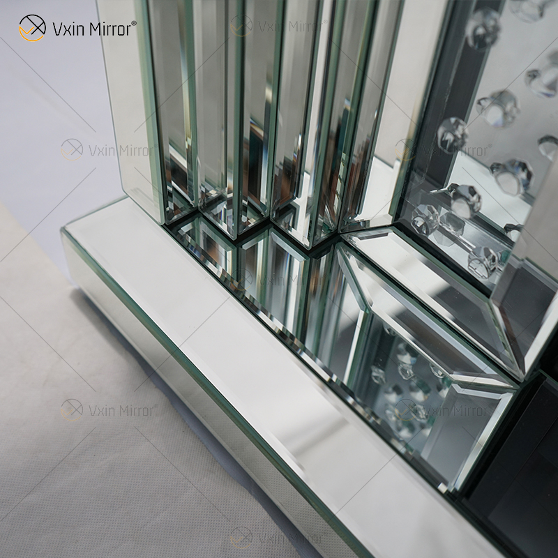 Venda imperdível WXWF-1097 Sparkle Electric LED Cristal Esmagado com Inserção de Cristal Espelho Lareira