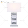Fornecimento de fábrica WXTL-141 Moderno Cristal Prata Acrílico LED Lâmpada Espelho de Mesa para Luz Quente