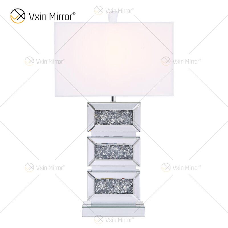 Fornecimento de fábrica WXTL-141 Moderno Cristal Prata Acrílico LED Lâmpada Espelho de Mesa para Luz Quente