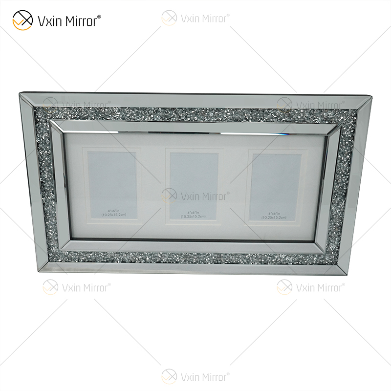 Fornecimento de fábrica de prata feito à mão espelho de parede moldura de espelho arte de parede decoração para sala de estar sofá móveis WXPP-16