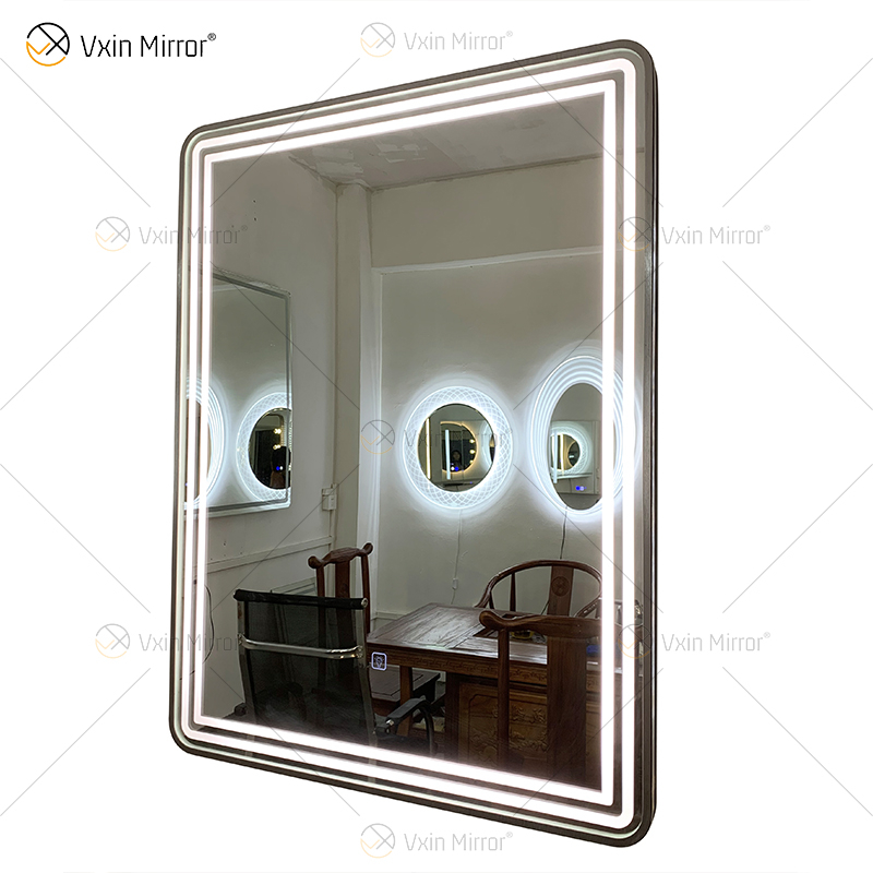 WXDL-121 LED 3 cores luz fonte de alimentação à prova d'água moldura prata espelho de proteção ambiental sem cobre