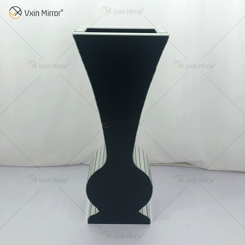 WXMV-004-1 Home Hotel Decoração Interior Prata Triturado Diamante Espelhado Vaso de Espelho Grande Seguidor