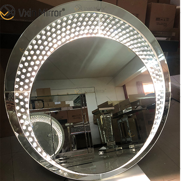 Alta Qualidade Fornecimento de Fábrica WXM-2595 3 Cores Luz LED Espelho Conjunto de Espelho de Maquiagem Octogonal Espelho Personalizado Plug Toucador Conjunto