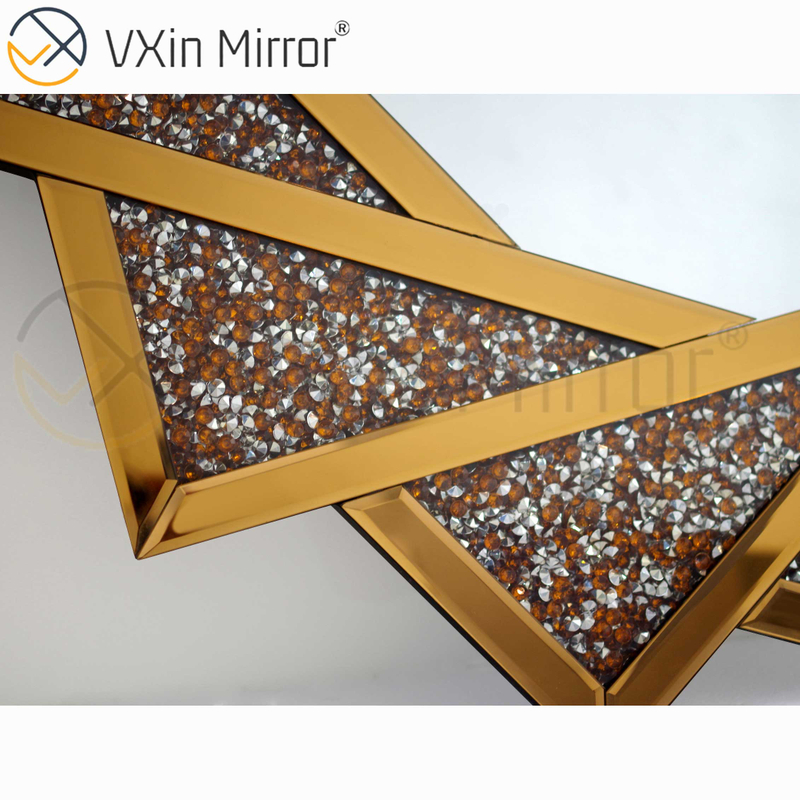 Venda imperdível VXin WXM-1779 moderno cristal prata diamante esmagado espelho pendurado na parede
