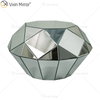 Mesa de centro de vidro prata triangular OEM caseira WXF-1037 mesa de centro espelhada