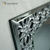 Manufactory atacado elegante WXM-1095 decoração moderna casa prata cristal decorativo espelho de parede