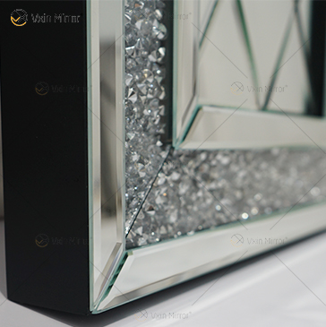 Retângulo veneziano diamante cristal espelhado parede arte decoração de casa corredor para sala de estar sofás WXM-502