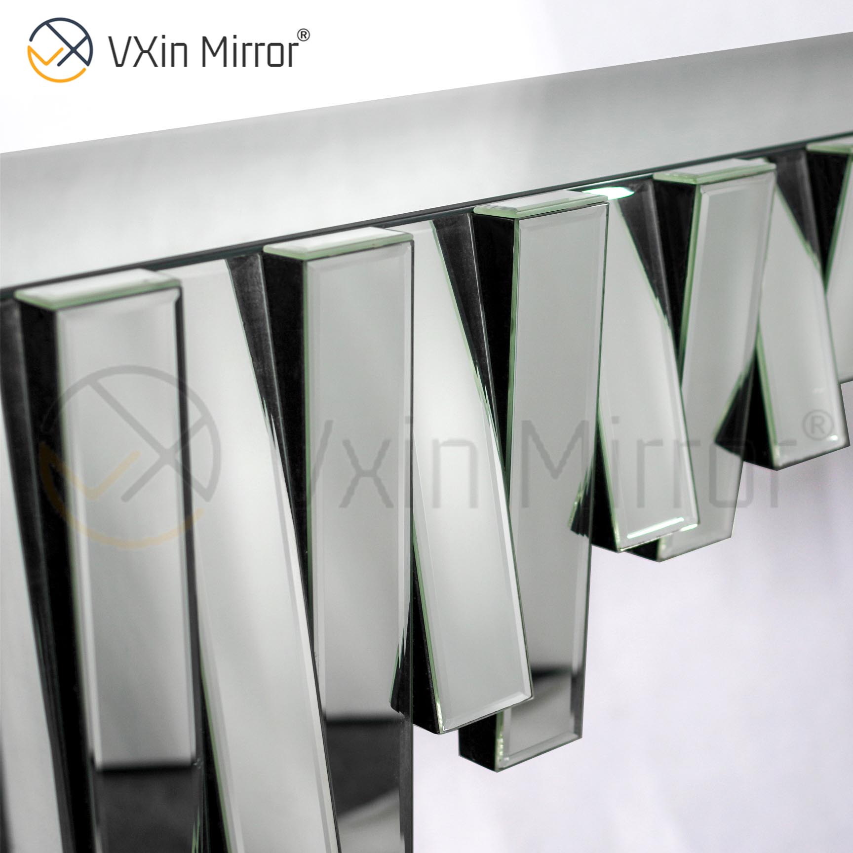 China Fornecedor Vxin Móveis Moderno Prata 3D Elegante Mesa de Salão Móveis Console Móveis Espelho Luxo