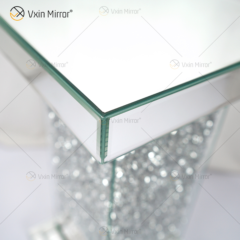 Venda imperdível WXF-979 Mesas Laterais Espelho para Sala de Estar Moderna Mesa Lateral Diamante Triturado Retângulo