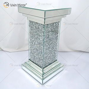 Venda imperdível WXF-979 Mesas Laterais Espelho para Sala de Estar Moderna Mesa Lateral Diamante Triturado Retângulo