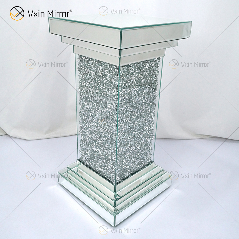 Venda imperdível WXF-979 Mesas Laterais Espelho para Sala de Estar Moderna Mesa Lateral Diamante Triturado Retângulo