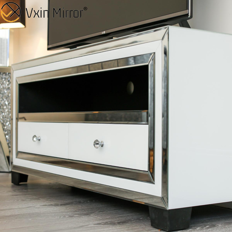 Vxin Espelho WXWF-790 Móveis Moderno Branco Prata Vidro Armário TV Suportes