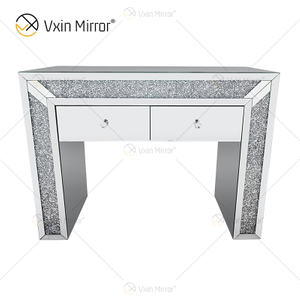 Art Decor WXF-061 Baú de canto espelhado com diamante esmagado com 2 gavetas