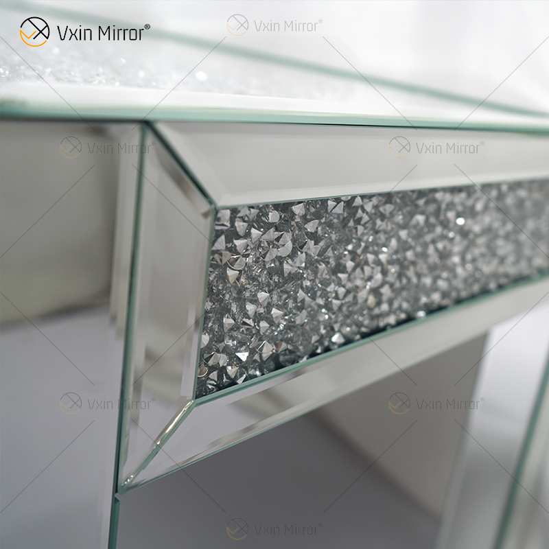 Mesa Lateral WXF-160 Café Triturado Diamante Brilhante para Sala de Estar