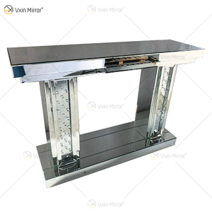 Luxo WXWF-531 Cristal Flutuante Pilar Espelhado Console Mesa Hall Corredor Mesa Console Espelho