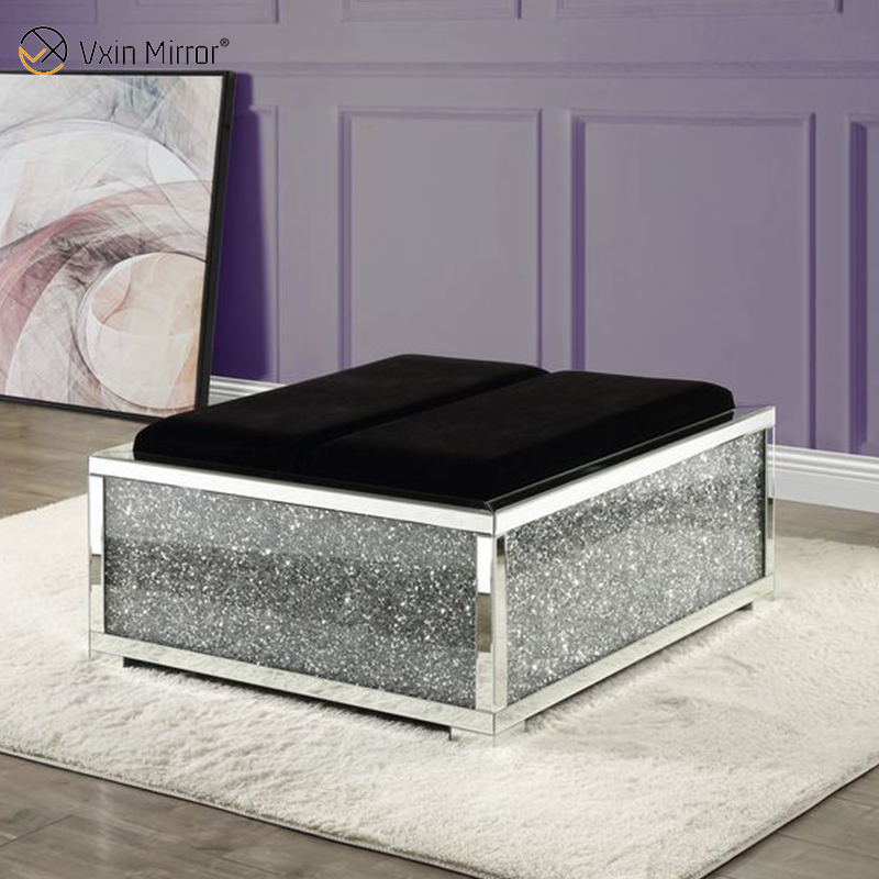 Moderna mesa de centro espelhada WXF-601 brilhante mesa lateral para sala de estar conjunto com sofá para conjunto