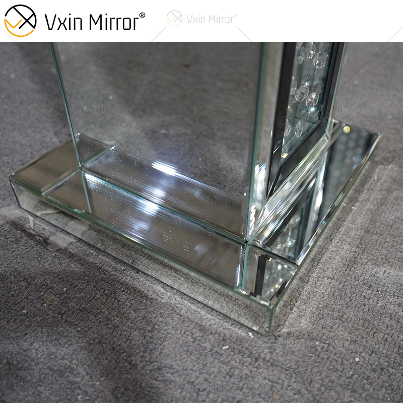 Moldura Preta WXFL-056 Sala de Estar Elegante Prata Moderno Cristal 3D Espelhado Lâmpada Espelho Lâmpada Espelho