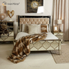 Móveis antigos Vxin WXWF-1088 Cama king-size Grace moldura dourada espelhada super cama
