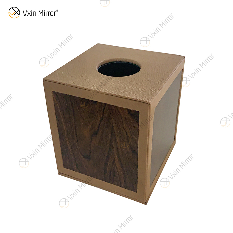 Vxin Espelho WXB-003 Caixa de lenços de couro de luxo marrom madeira para decoração de casa
