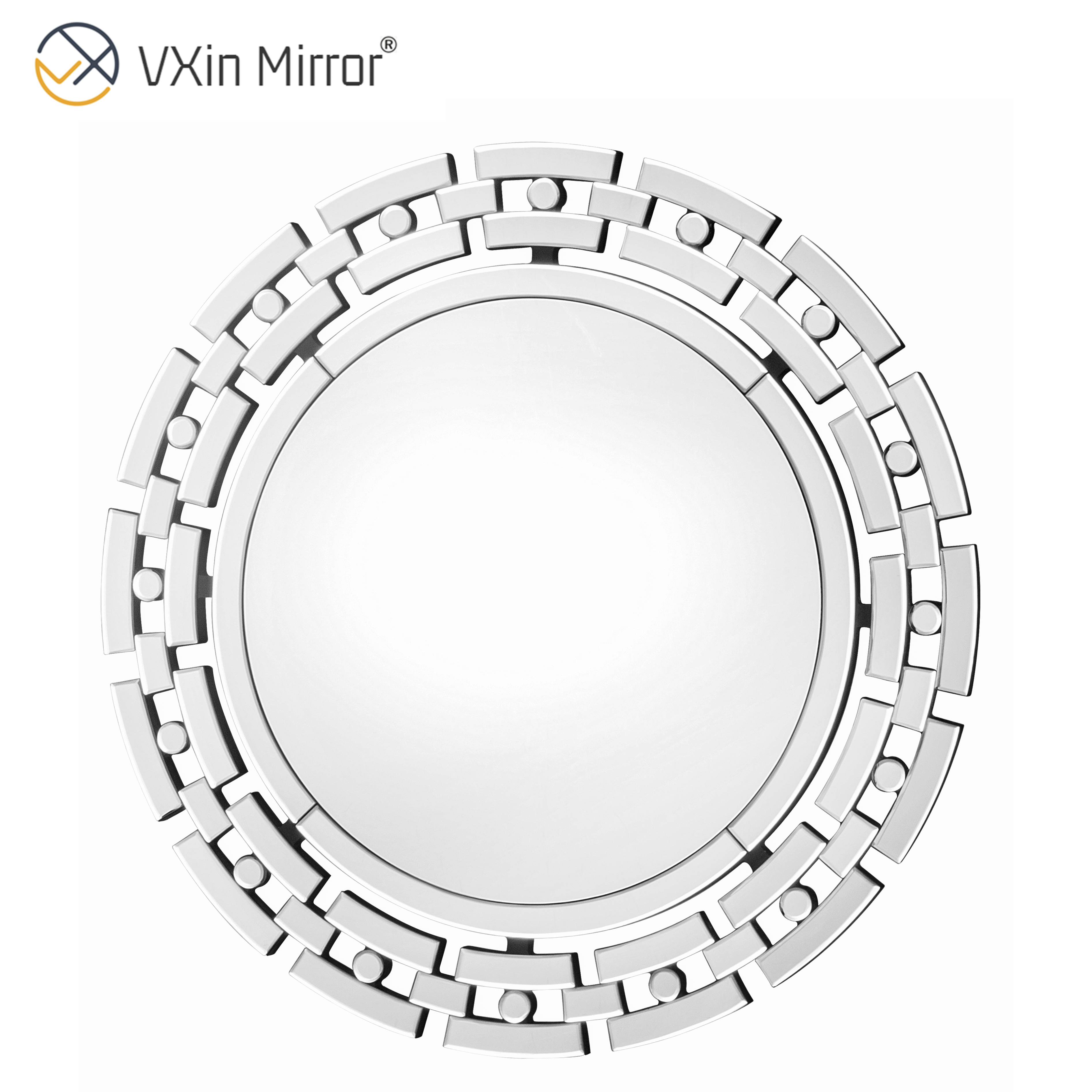 Espelho VXin WXM-1124 Moden Vidro Prata Espelho de Parede Decoração de Casa para Sala de Estar Quarto