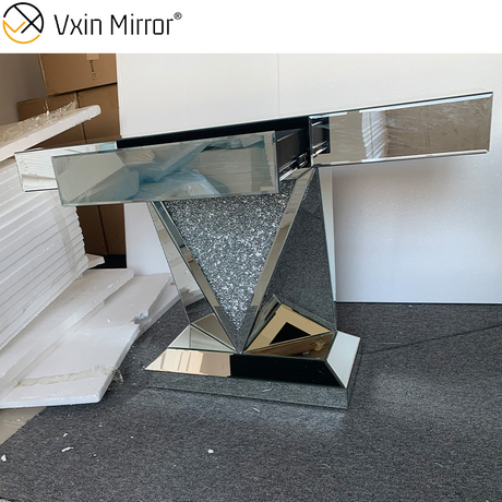 Mesa de console barata WXF-511 com gaveta espelho de corredor moderno luxo móveis para casa mesa de console prata