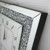 Relógio espelhado WXMC-011 Relógio decorativo de prata com diamante esmagado