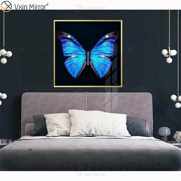 Artesanato decorativo para casa colorido cristal espelhado parede arte pintura em porcelana