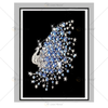 Exibição de moldura de alumínio de luxo, cristal de pavão, pintura de porcelana, fundo, sofá, parede, pintura, decoração, sala de estar
