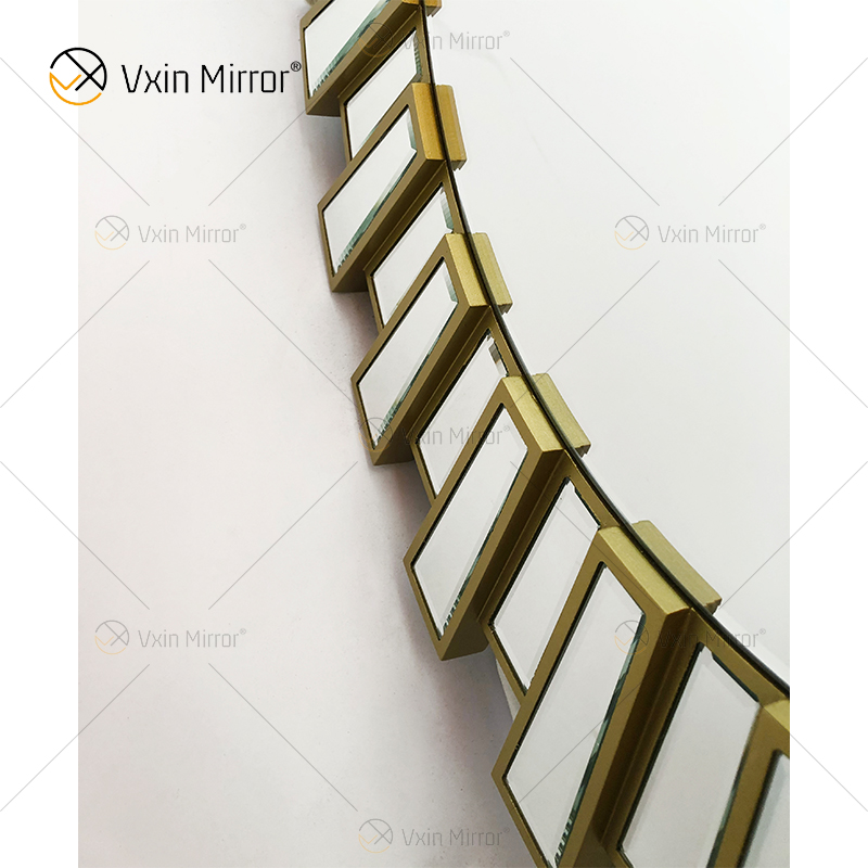 Moldura de vidro espelho redondo veneziano de parede WXM-2484 Decoração de casa adesivo de parede interior para banheiro