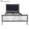 Espelho Vxin Móveis WXWF-1081 Moldura Preta Vidro Prata Espelhado Cama King Cama Espelho