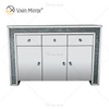 Decoração de casa elegante WXF-099 Armário de sala de estar com móveis espelhados prata com gavetas muti