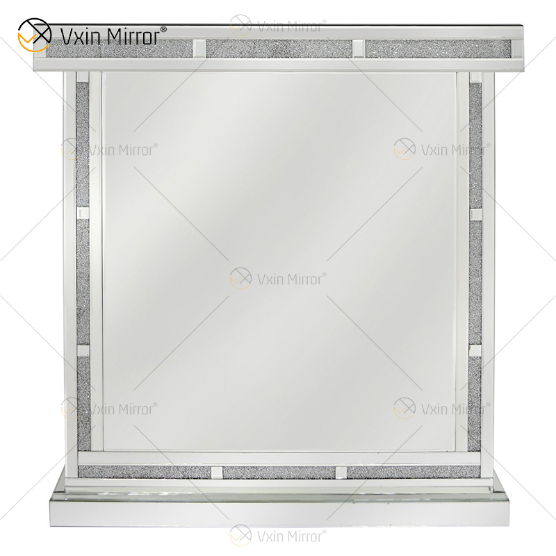 Armário de vinho alto Vxin Home Decor WXF-142 prata espelhado triturado diamante com uma gaveta